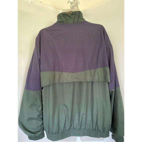 Vintage Sunice Golf Men Full Zip Vented Windbreaker Navy Green Urban XL Hip Hop - Picture 4 of 12